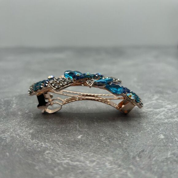 Elegant Blue Rhinestones Hair Barrette Clip Accessory main image 8